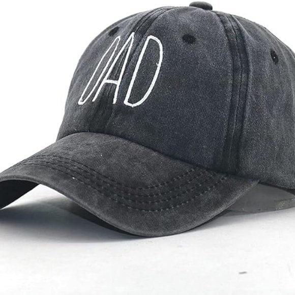 DAD Letters Embroidery Black Baseball Cap, Cotton Washed, Men Hat, Father's‎ Day - Picture 4 of 8